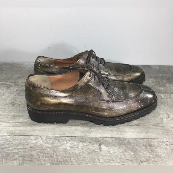 Salvatore Ferragamo Bronze Brushed Leather Oxfords Split Toe Mens Shoes Size 9.5 Oxford shoe with toe cap - Men | Ferragamo main image 4